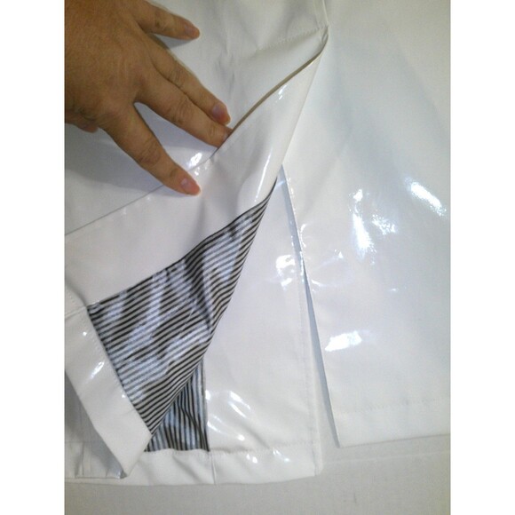 New NWT $375 Jane Post Iconic Princess Slicker Rain Coat Hood Women XS White - Picture 8 of 9